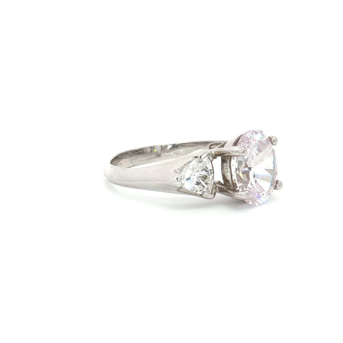 Oval Cut Ring with Trillion Side Stones
