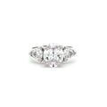 Oval Cut Ring with Trillion Side Stones