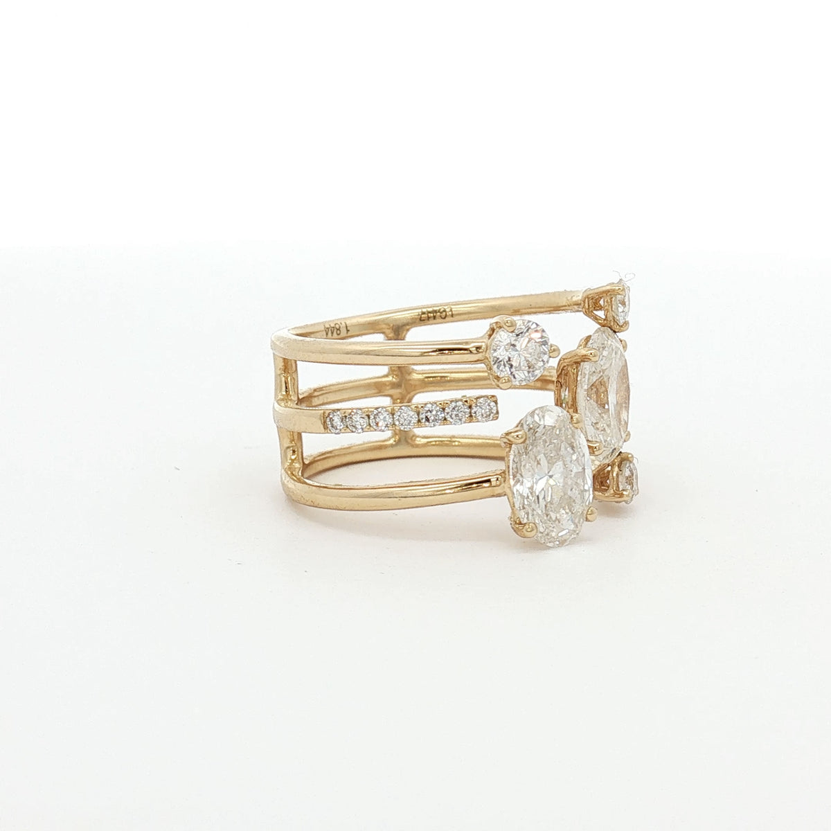 New Multi Stone Ring Cuff Ring in Yellow