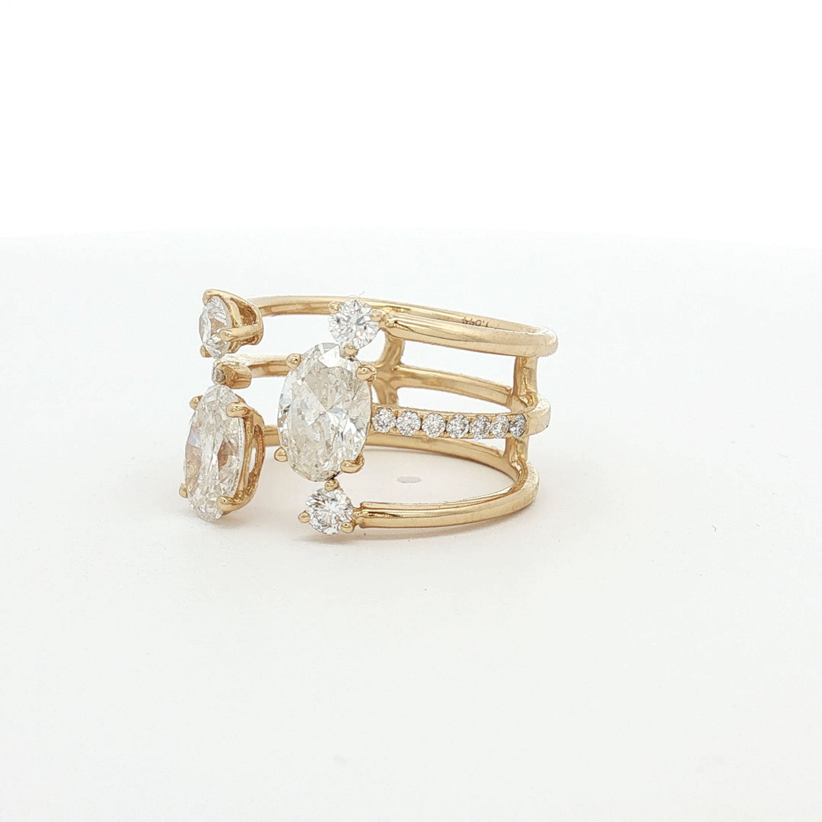 New Multi Stone Ring Cuff Ring in Yellow