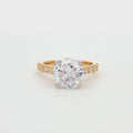 Large Round Solitaire with Brilliant cut stones on Band