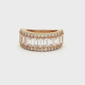 Baguette & Brilliant Cut Half Eternity Wide Band