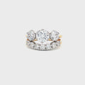 Classic Trillogy Ring with Seven Stone Curved Band in Yellow