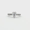 Teardrop Cut Solitaire Ring with Pave Setting