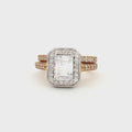 Emerald Cut Halo with  Matching Band