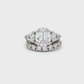 Oval Cut Ring with Trillion Side Stones and Seven Stone Curved Band