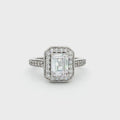 Emerald Cut Halo Ring