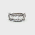 Baguette & Brilliant Cut Half Eternity Wide Band