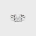 Princess Cut Ring with Trillion Side Stones