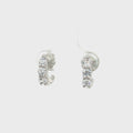 Petite Three Stone Brillant Cut Huggies