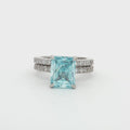 Radiant Cut  Ring and Brilliant Cut Half Eternity Band