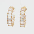 Emerald Cut Hoop Earrings