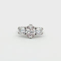 Oval Cut Ring with Two Brilliant Side Stones
