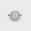 Asscher Cut Double Halo Ring