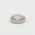 Brilliant Cut Ring with Small Brilliant Stones and Five Stone Curved Band