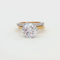 Luxe Classic Brilliant Cut Six Prong Solitaire Ring and  Brilliant Half Eternity Band