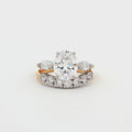 Oval Cut Ring with Marquise Side Stones and Seven Stone Curved Band