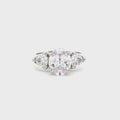 Oval Cut Ring with Trillion Side Stones