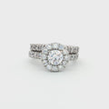 Halo Setting Ring with Small Brilliants and Matching Band
