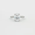 Oval Solitaire with Hidden Halo Ring