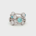 The Waterfall Ring with Aqua Marine & Blue Topaz Stones