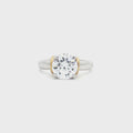 Brilliant Cut Solitaire Ring with side bars