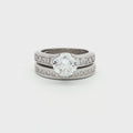 Brilliant Cut Solitaire Ring with Princess Cut Channel Setting and Matching Band
