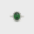 Duchess Oval Cut Diamond Cluster Ring with Emerald Centre Stone