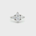 Marquise Cut Ring with Trillion Side Stones