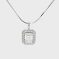 The Emerald Cut Halo Pendant