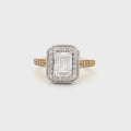 Emerald Cut Halo Ring