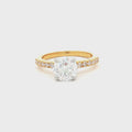 Brilliant Cut Solitaire Ring with Pave Setting