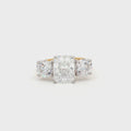 Radiant Cut Ring with Two Brilliant Side Stones