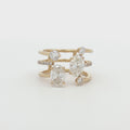 New Multi Stone Ring Cuff Ring in Yellow