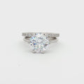 Luxe Classic Brilliant Cut Six Prong Solitaire Ring and  Brilliant Half Eternity Band