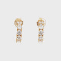 Five Stone Semi Hoop Earrings