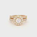Halo Setting Ring with Small Brilliants and Matching Band