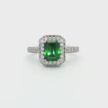 Emerald Cut Halo with Emerald Stone