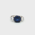 The Meghan Three Stone Ring with Sapphire Centre Stone