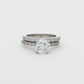 Brilliant Cut Solitaire with Pave Setting and Matching  Band