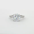 Large Round Solitaire with Brilliant cut stones on Band