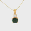 The Meghan Pendant with a Emerald on Yellow