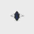 Marquise Cut Ring with Trillion Side Stones and Sapphire Centre Stone