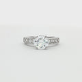 Brilliant Cut Solitaire Ring with Princess Cut Channel Setting
