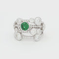 The Waterfall Ring with ONE Emerald  stone