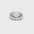 Brilliant Cut Ring with Small Brilliant Stones and Five Stone Curved Band