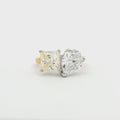 Toi Et Moi Yellow Teardrop and Emerald Cut Ring in Yellow Gold