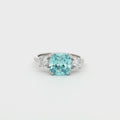 The Meghan Three Stone Ring with Aqua Marine Centre Stone