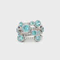 The Waterfall Ring with Aqua Marine Stones