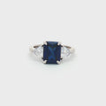 Radiant and Trillion Cut Ring with Sapphire Stone